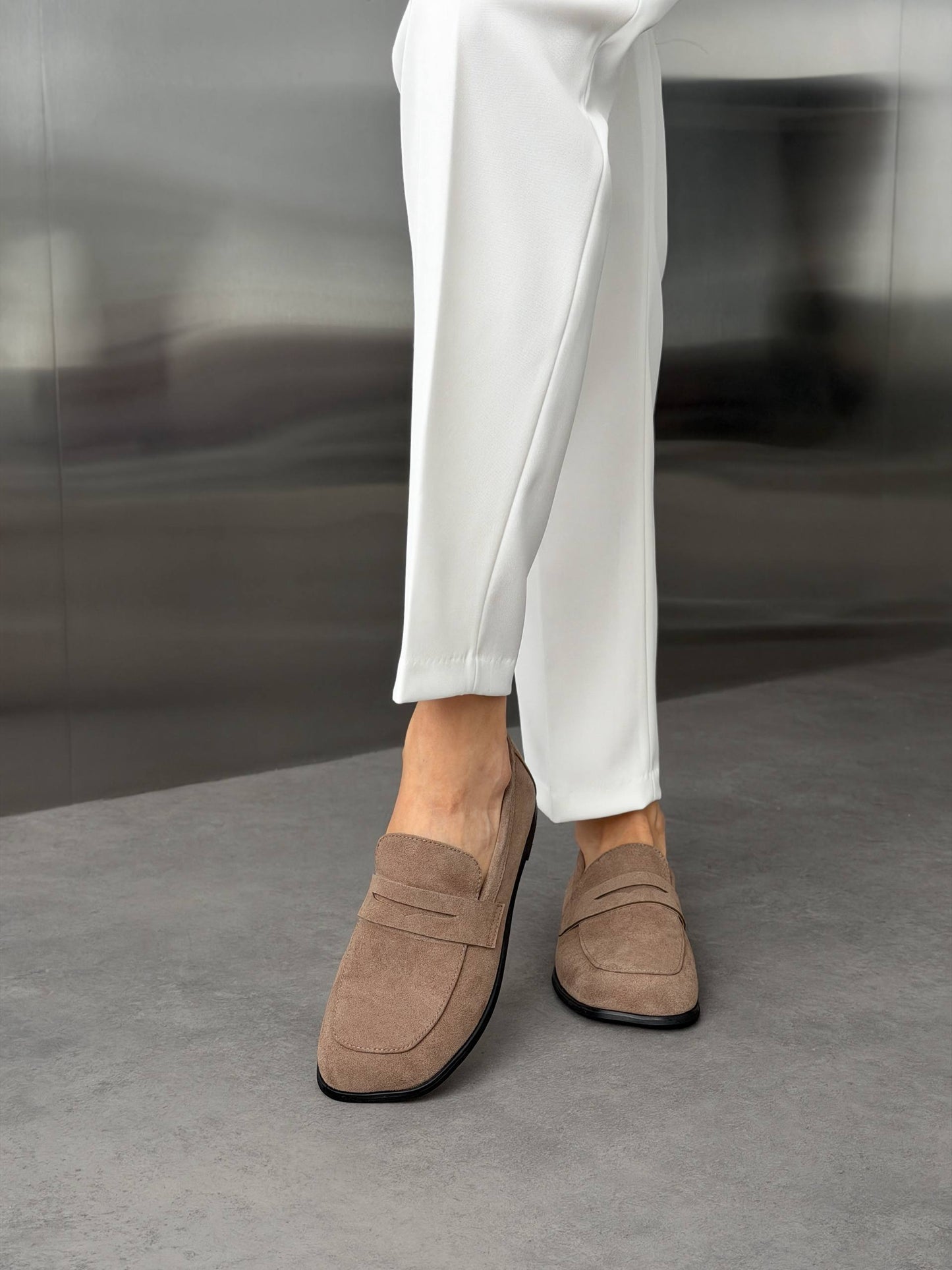 Anatomical barefoot loafers NikArt, mocha suede