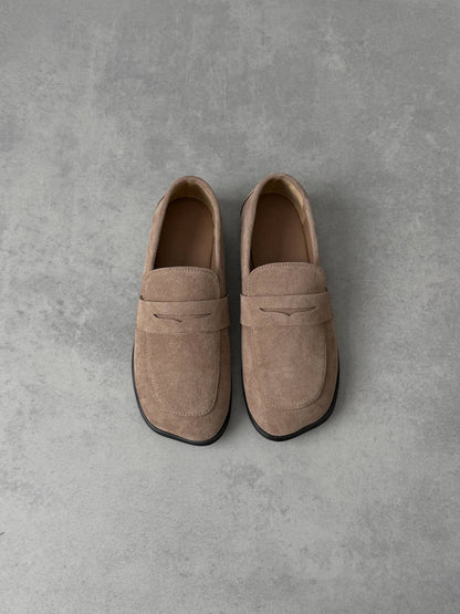 Anatomical barefoot loafers NikArt, mocha suede