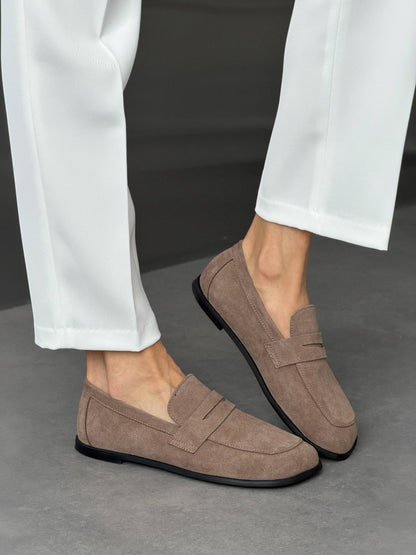 Anatomical barefoot loafers NikArt, mocha suede