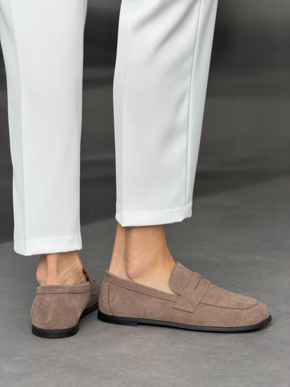 Anatomical barefoot loafers NikArt, mocha suede