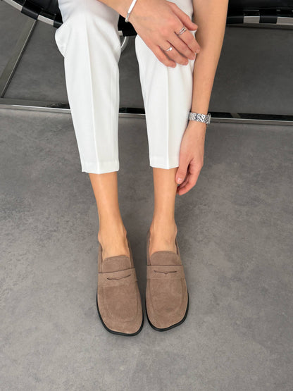 Anatomical barefoot loafers NikArt, mocha suede