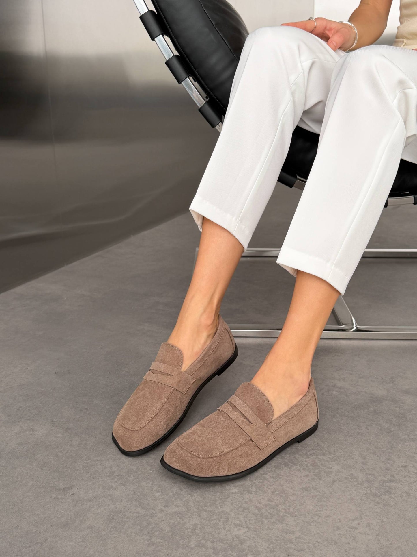 Anatomical barefoot loafers NikArt, mocha suede