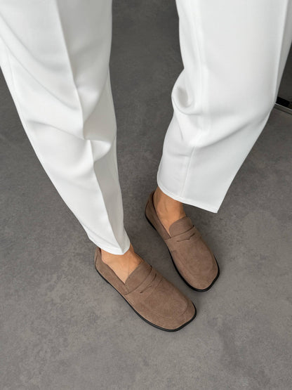 Anatomical barefoot loafers NikArt, mocha suede