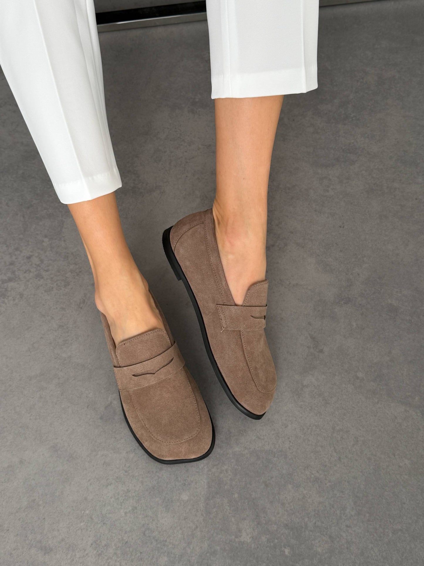 Anatomical barefoot loafers NikArt, mocha suede
