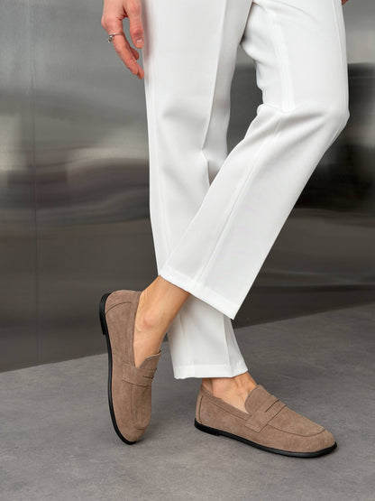 Anatomical barefoot loafers NikArt, mocha suede