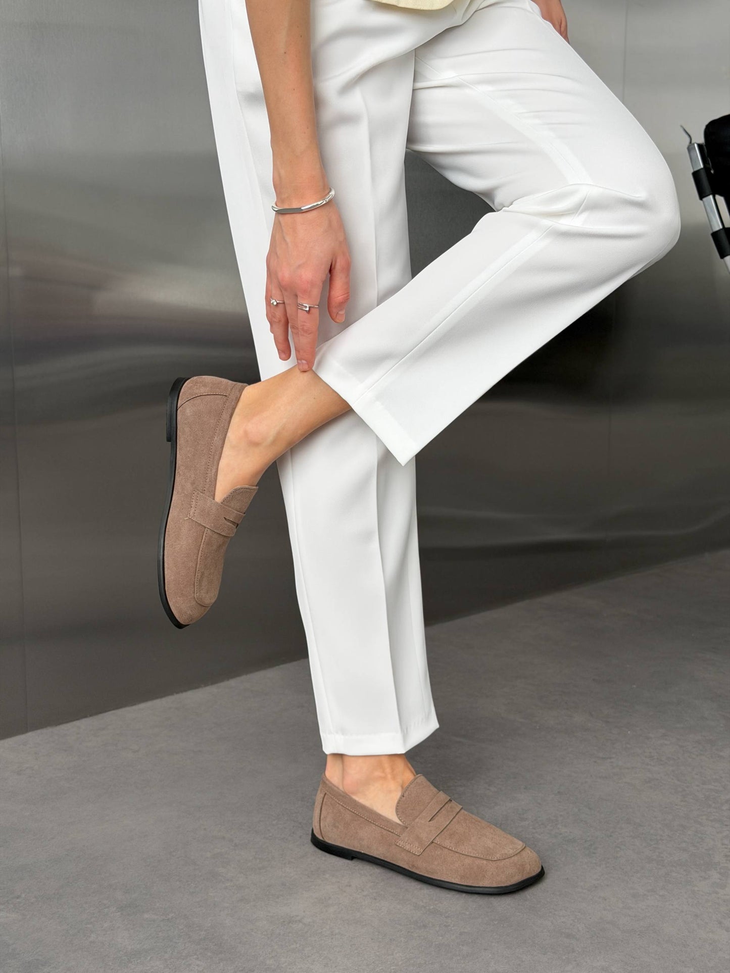 Anatomical barefoot loafers NikArt, mocha suede