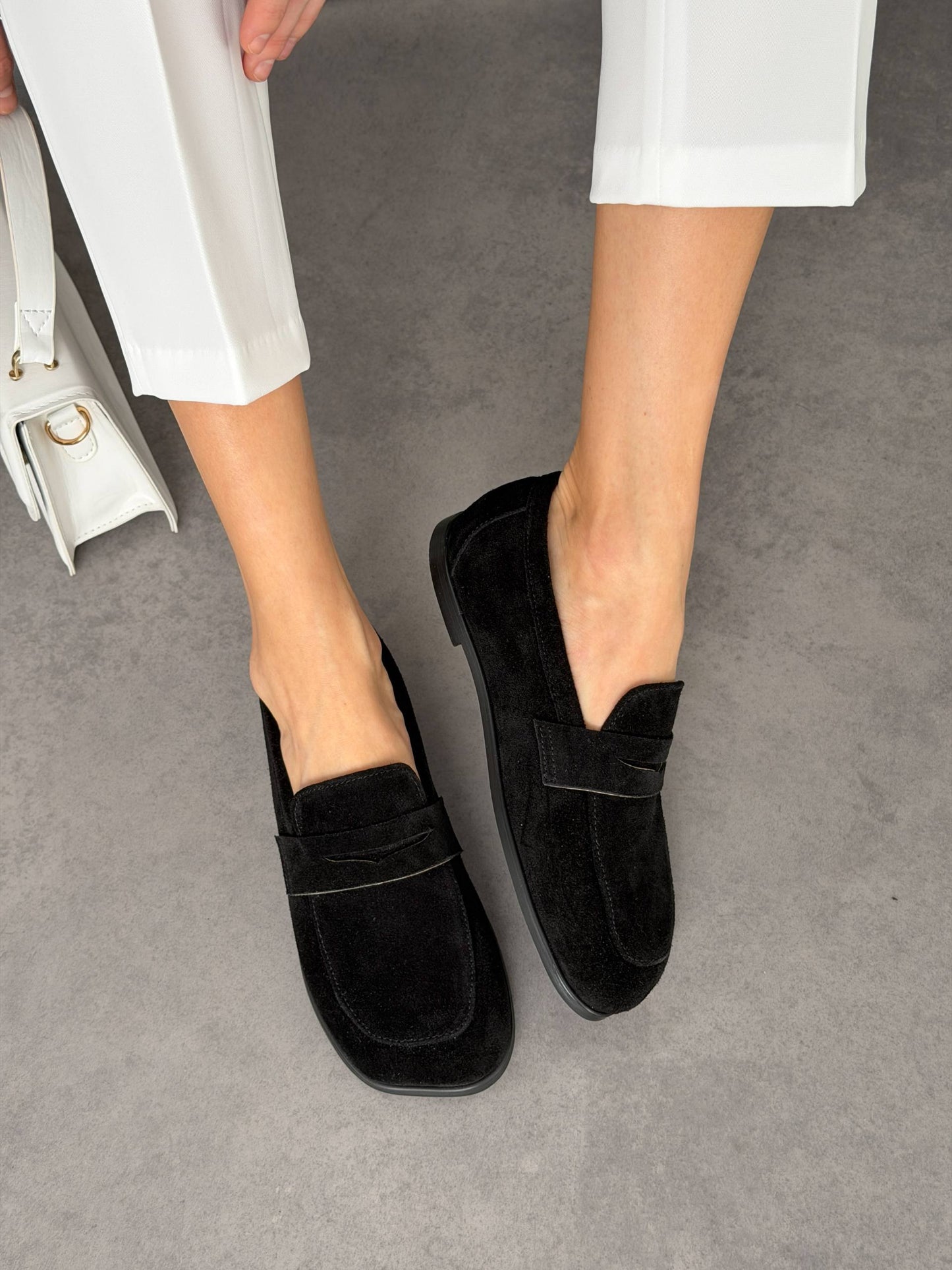 Anatomiczne loafersy barefoot NikArt, czarny zamsz