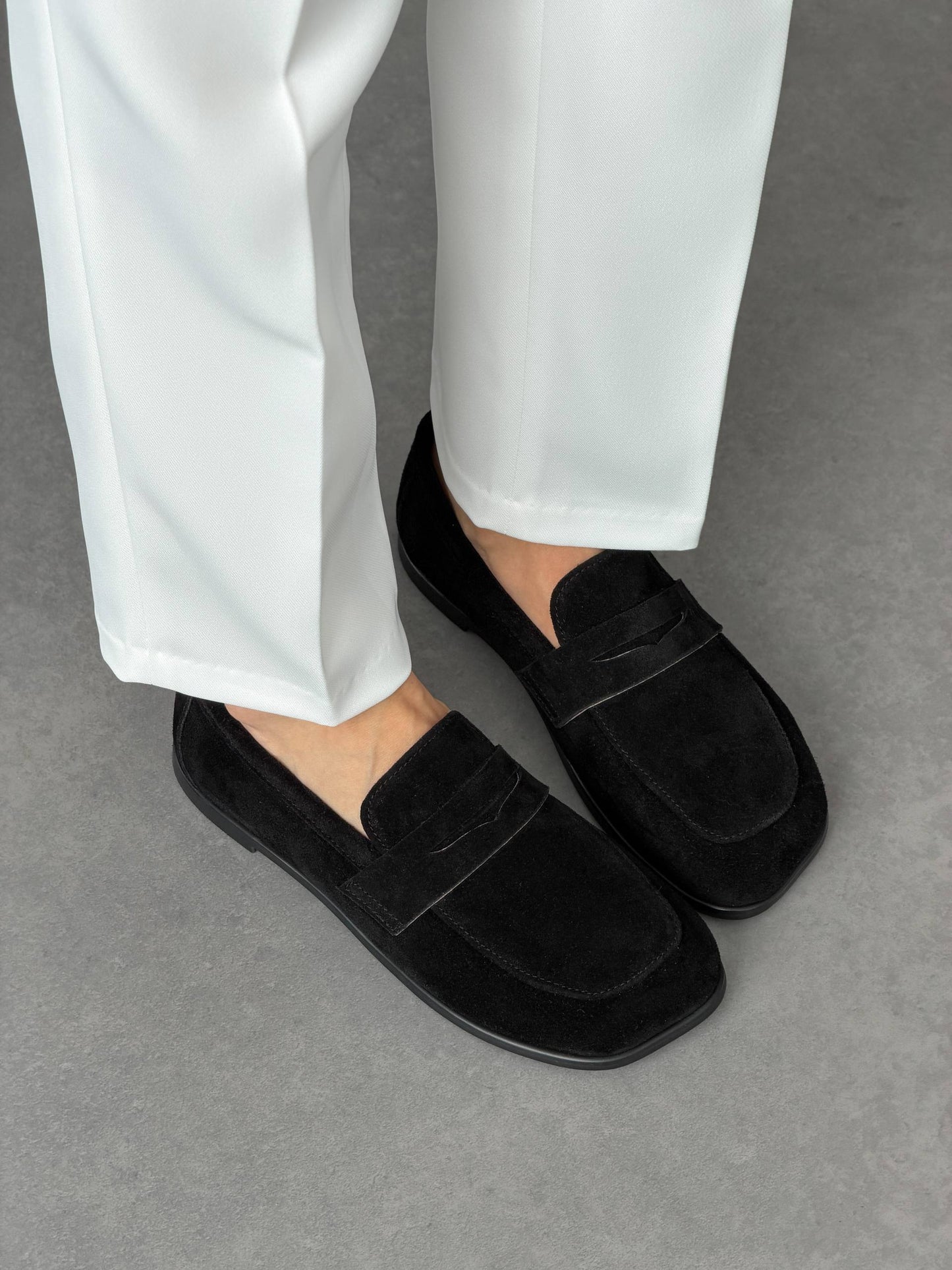 Anatomiczne loafersy barefoot NikArt, czarny zamsz