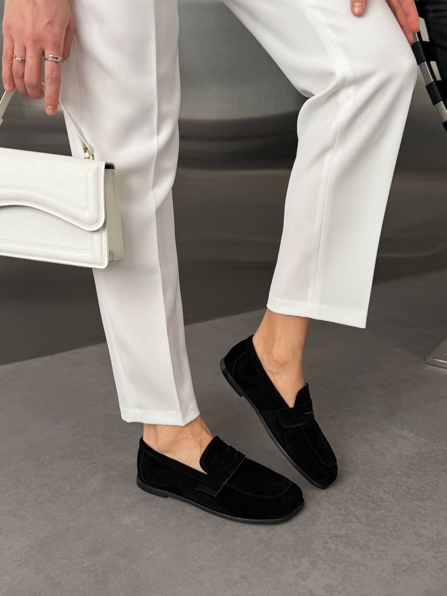 Anatomiczne loafersy barefoot NikArt, czarny zamsz