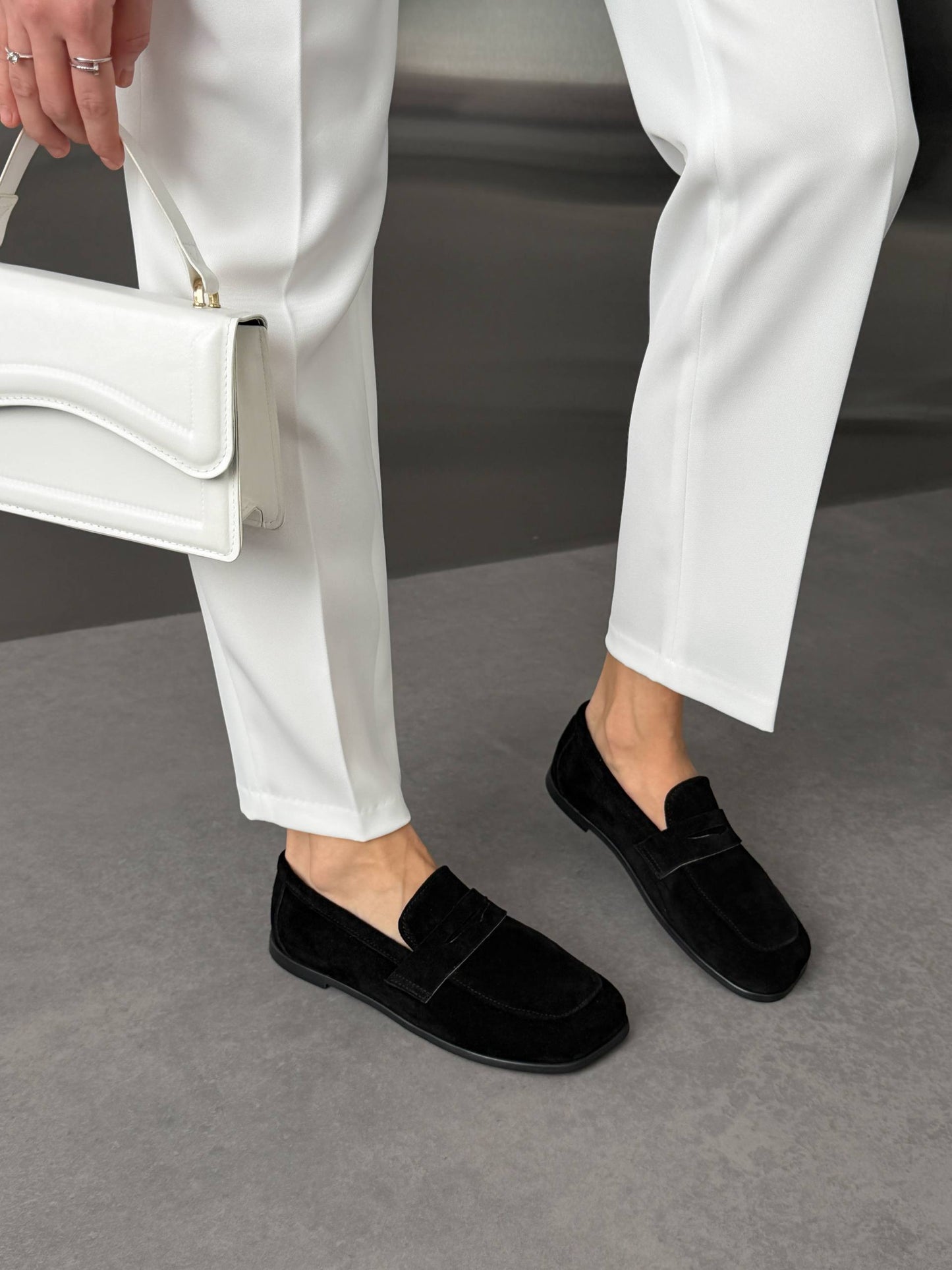 Anatomiczne loafersy barefoot NikArt, czarny zamsz