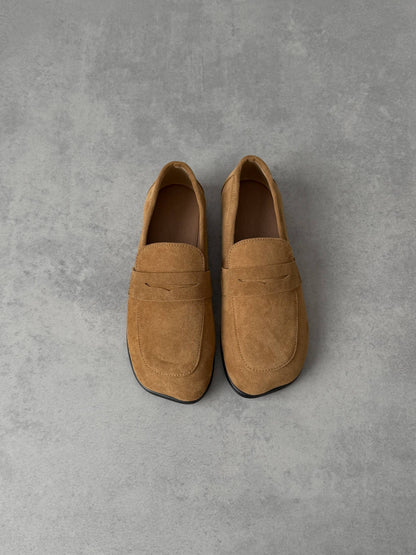 Анатомічні лофери barefoot NikArt, рудий замш