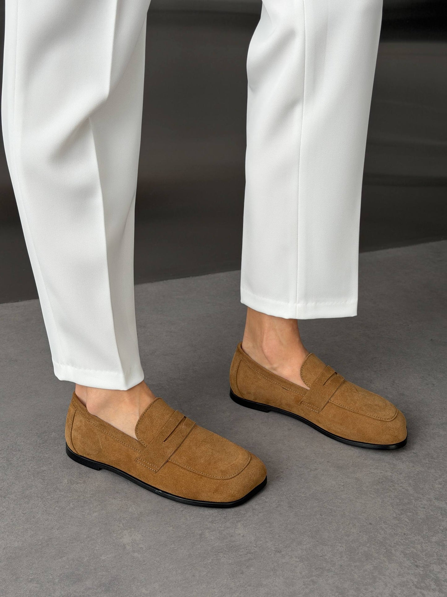 Анатомічні лофери barefoot NikArt, рудий замш