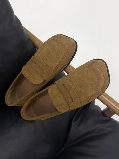 Анатомічні лофери barefoot NikArt, рудий замш