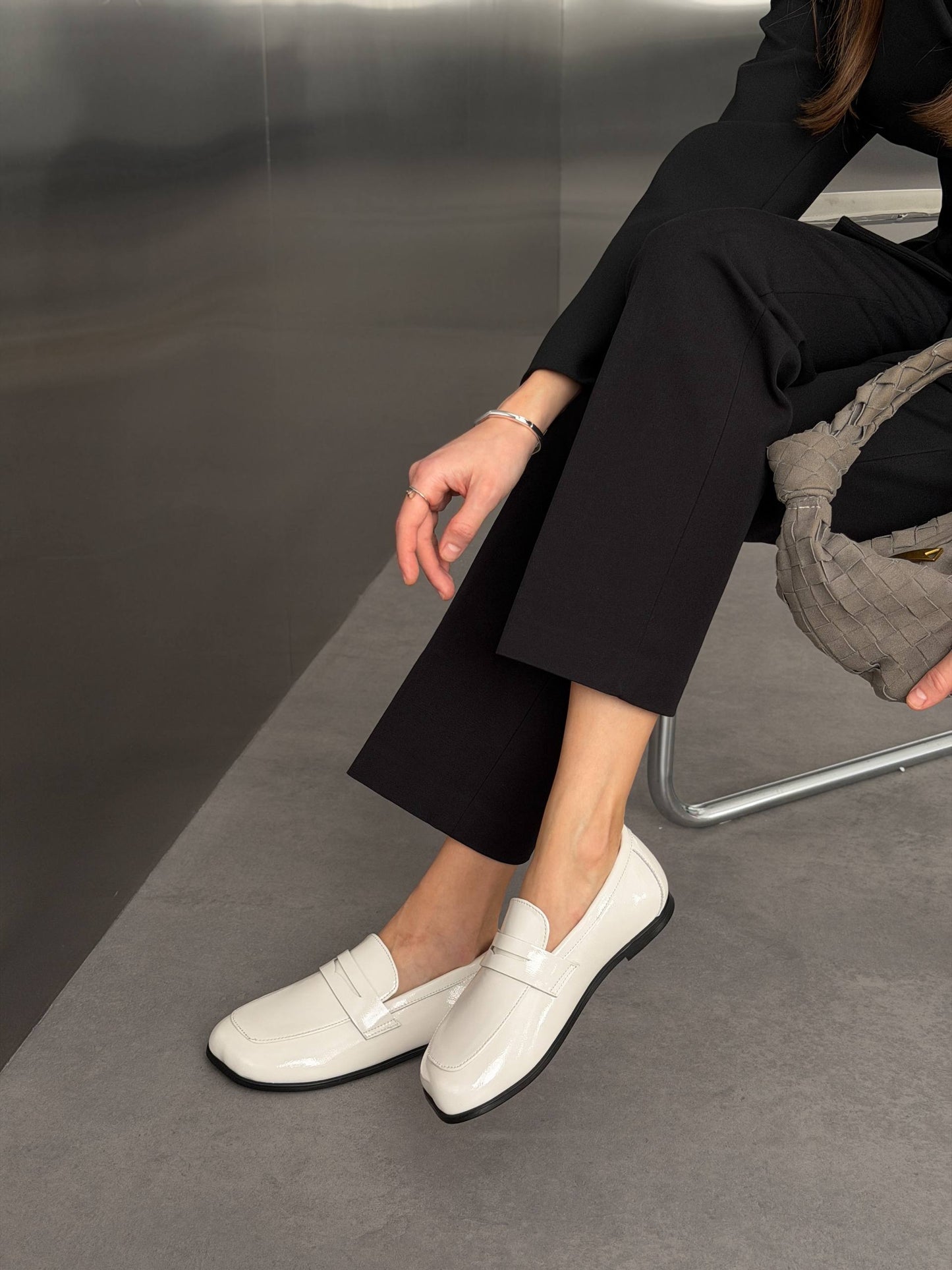 Anatomical barefoot loafers ™️ NikArt, light glossy beige