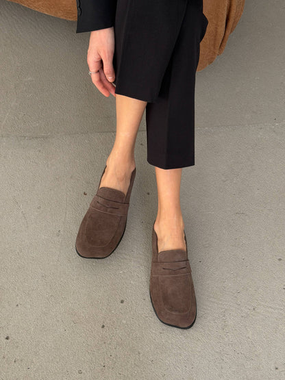 Anatomical barefoot loafers ™️ NikArt, brown suede