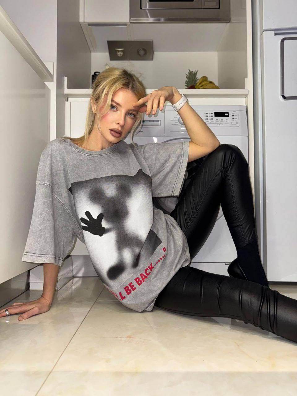 Oversized tie-dye print t-shirt (1)