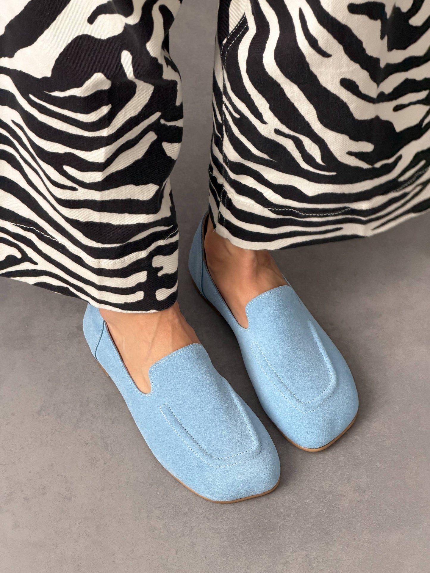 Anatomical barefoot loafers ™️ NikArt, light blue