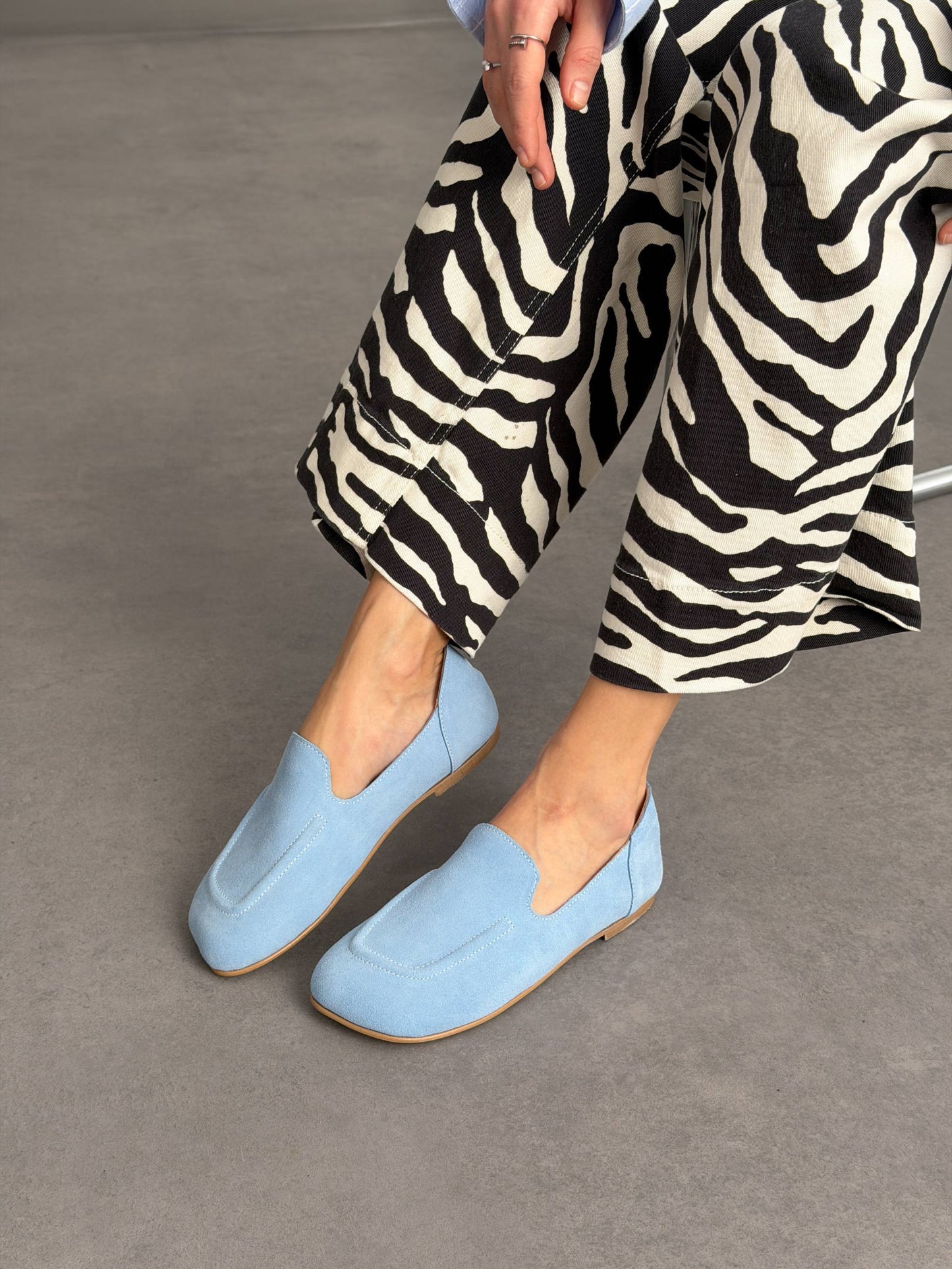 Anatomical barefoot loafers ™️ NikArt, light blue