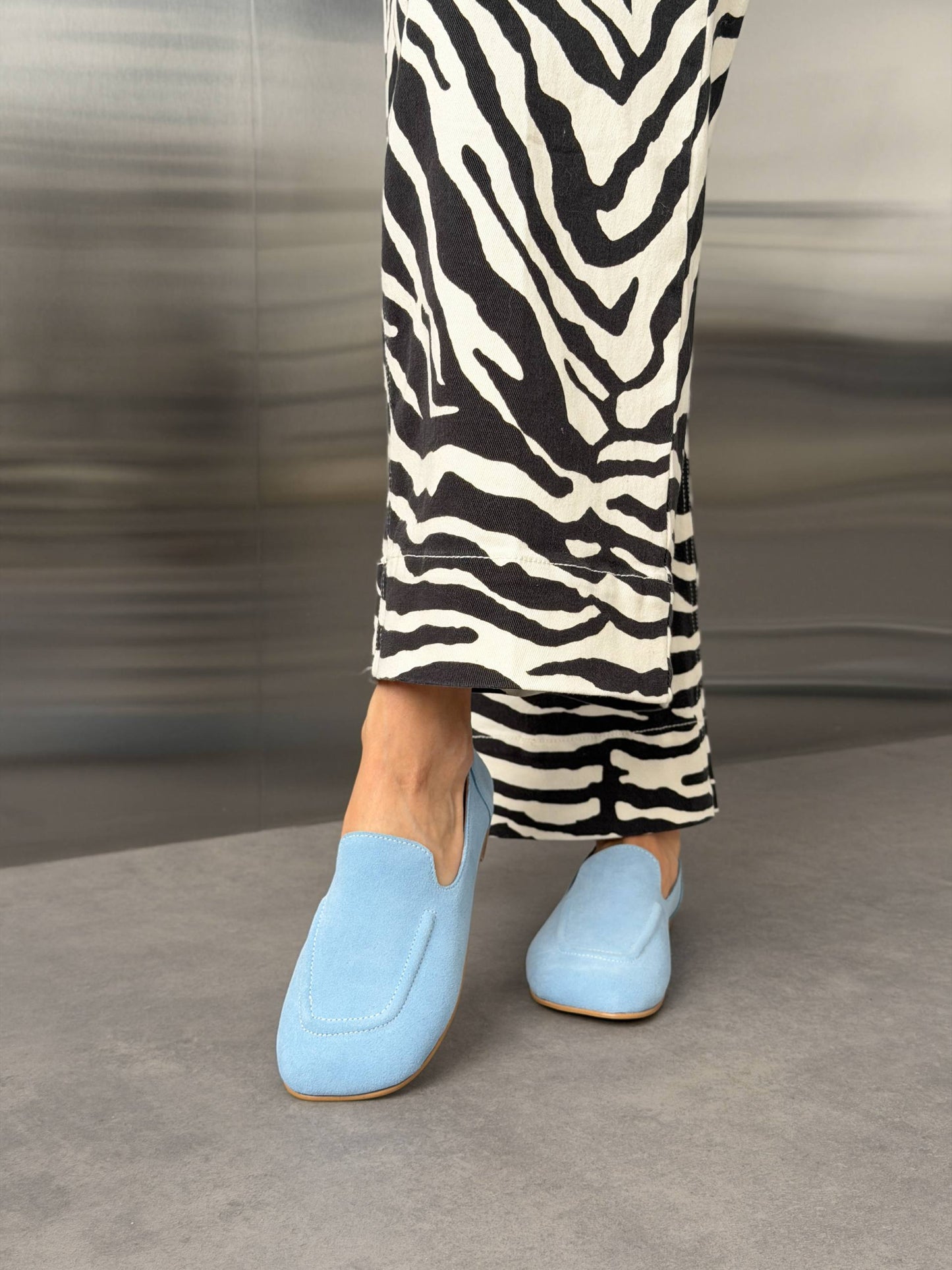 Anatomical barefoot loafers ™️ NikArt, light blue