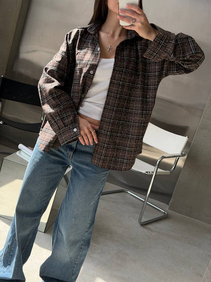 Shirt with stones made of natural fabric
