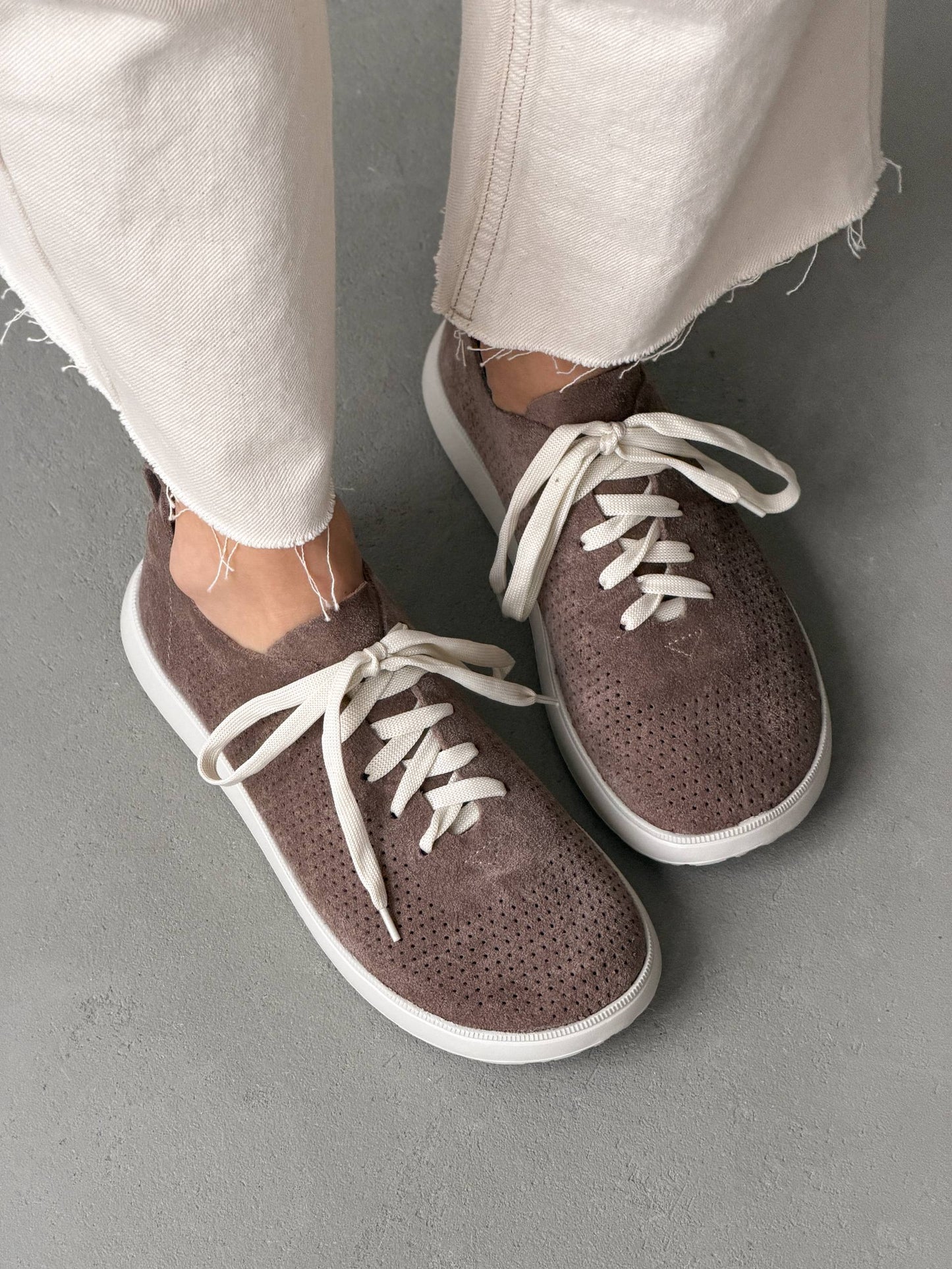 Мокасини barefoot з наскрізною перфорацією, коричневий