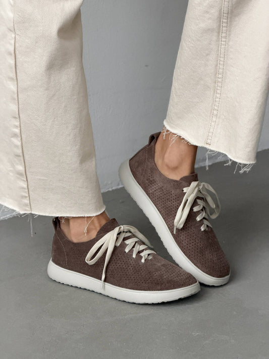 Мокасини barefoot з наскрізною перфорацією, коричневий