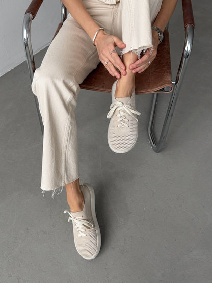 Мокасини barefoot з наскрізною перфорацією, бежевий