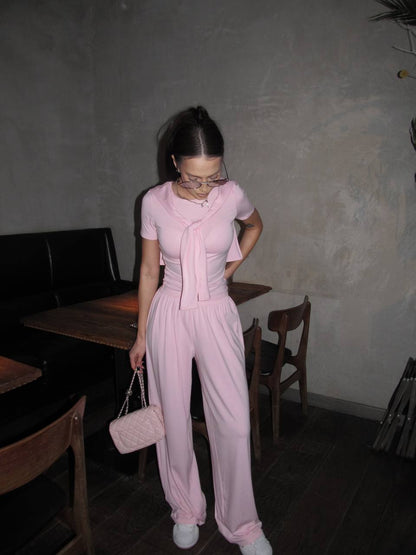 Lightweight three-piece suit (trousers, long sleeve top, t-shirt)