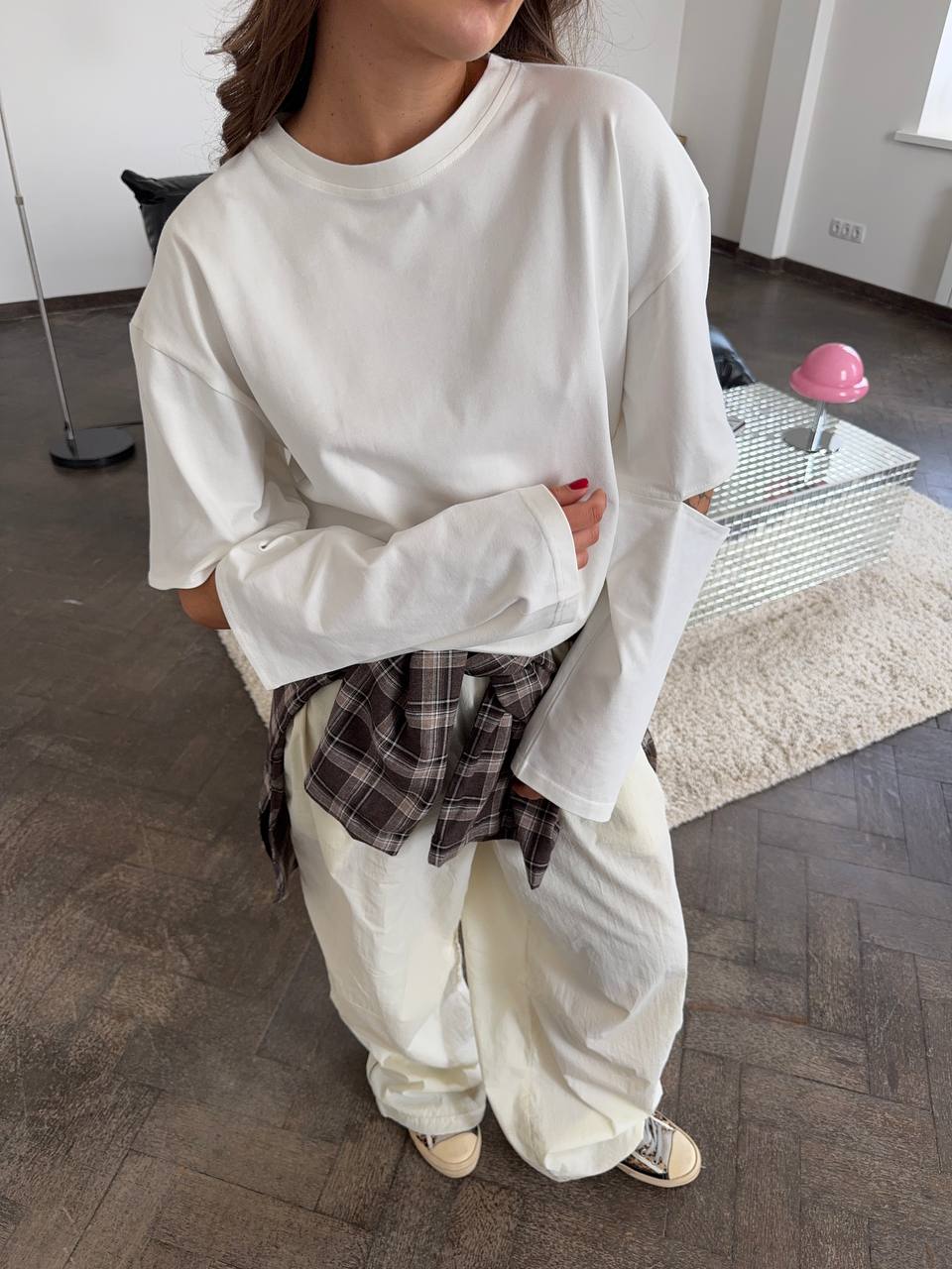 Longsleeve oversize z akcentowanymi rękawami