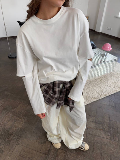 Longsleeve oversize z akcentowanymi rękawami