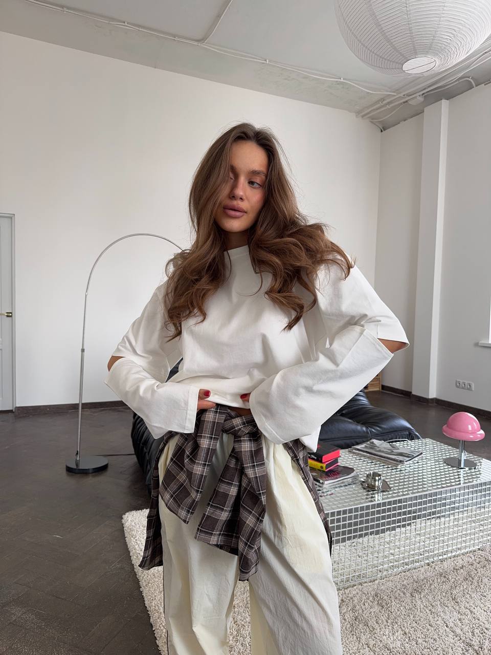 Longsleeve oversize z akcentowanymi rękawami