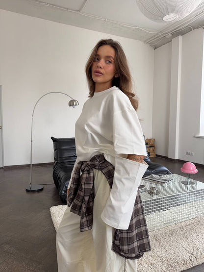 Longsleeve oversize z akcentowanymi rękawami