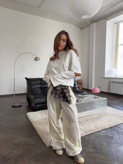 Longsleeve oversize z akcentowanymi rękawami