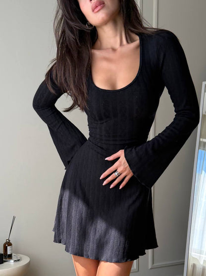 Textured knit dress