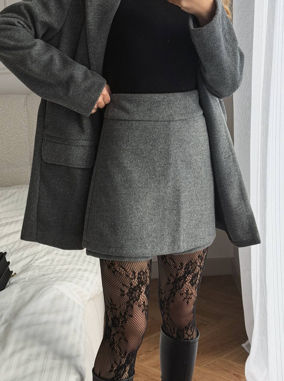 Cashmere suit: (jacket + skort)