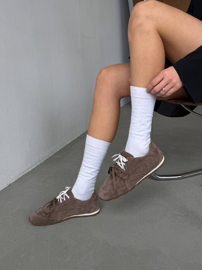 Double-laced sneakers, brown