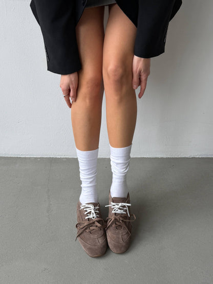 Double-laced sneakers, brown