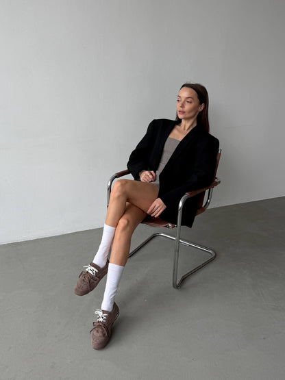 Double-laced sneakers, brown