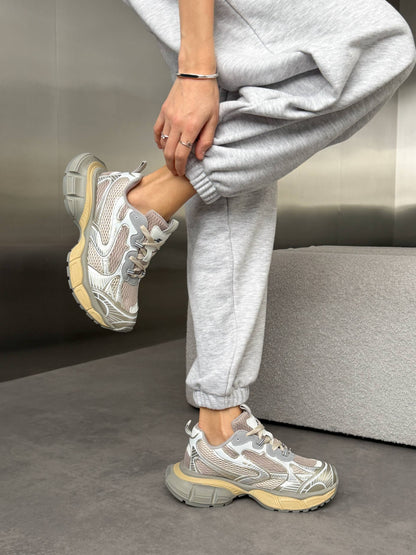 Sneakersy na masywnej podeszwie, szare