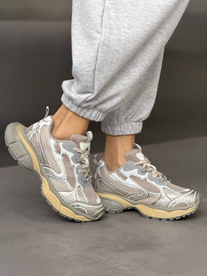 Sneakersy na masywnej podeszwie, szare