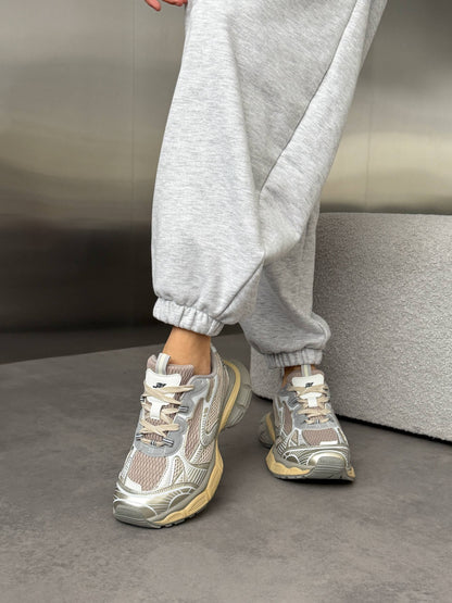 Sneakersy na masywnej podeszwie, szare