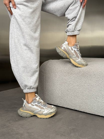 Sneakersy na masywnej podeszwie, szare