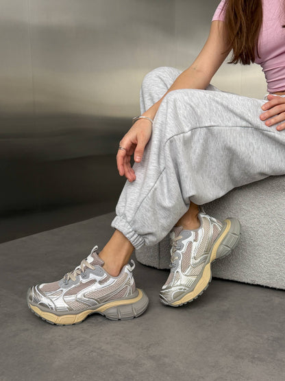 Sneakersy na masywnej podeszwie, szare