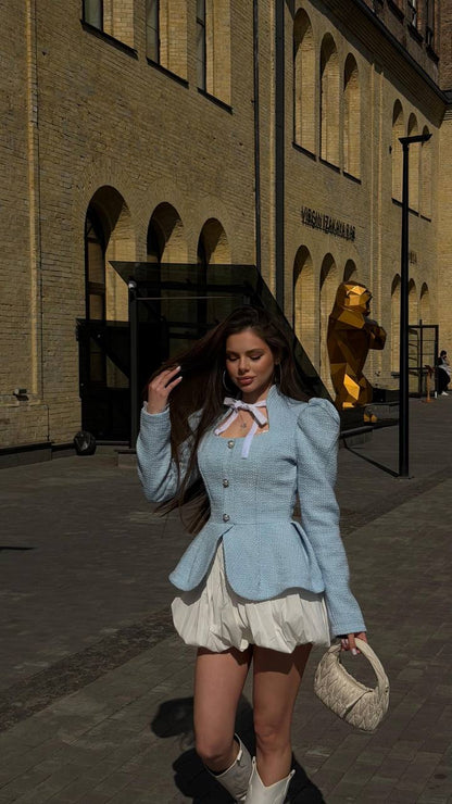 Peplum tweed jacket