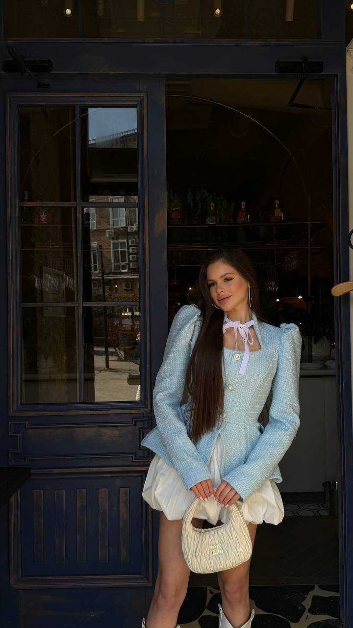 Peplum tweed jacket