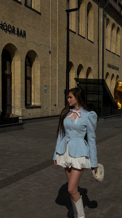 Peplum tweed jacket
