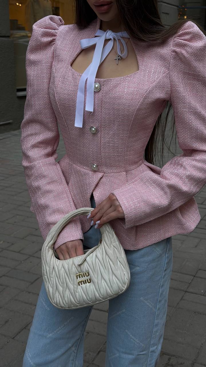 Peplum tweed jacket