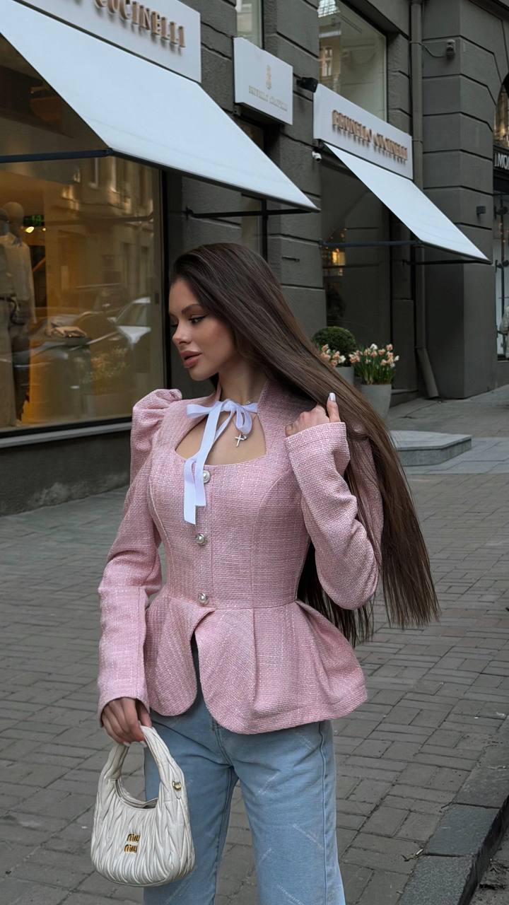 Peplum tweed jacket