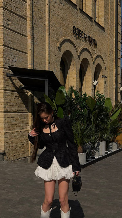 Peplum tweed jacket