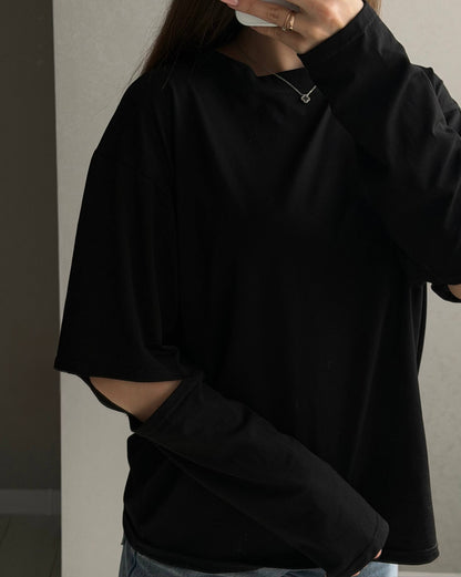 Longsleeve with accent sleeves